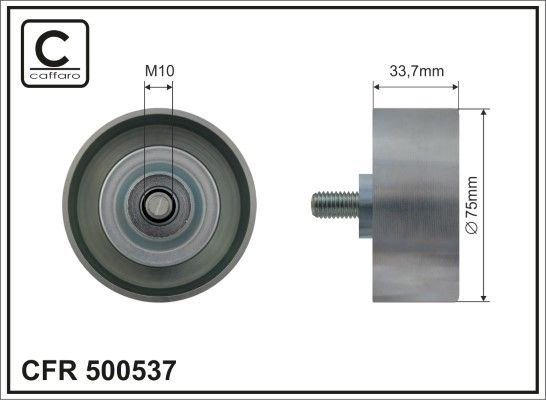 CAFFARO 500537 Deflection/Guide Pulley, V-ribbed belt