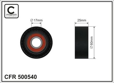Tensioner Pulley, V-ribbed belt CAFFARO 500540