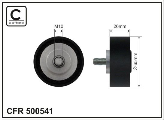 CAFFARO 500541 Deflection/Guide Pulley, V-ribbed belt