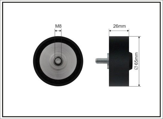 CAFFARO 500542 Deflection/Guide Pulley, V-ribbed belt