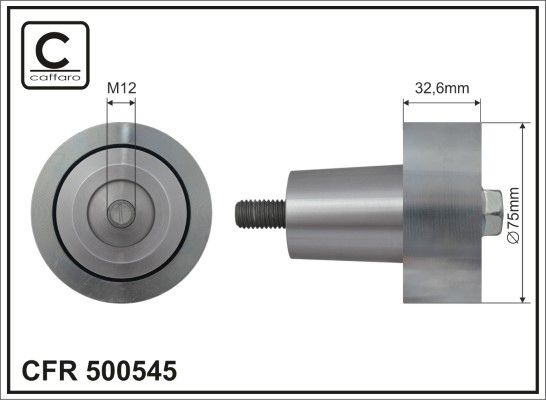 CAFFARO 500545 Deflection/Guide Pulley, V-ribbed belt