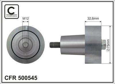 Deflection/Guide Pulley, V-ribbed belt CAFFARO 500545