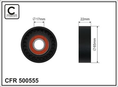 Tensioner Pulley, V-ribbed belt CAFFARO 500555