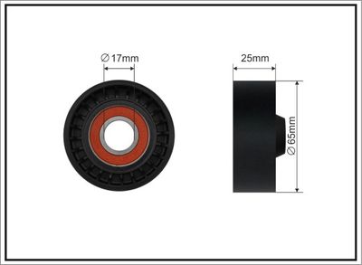 Tensioner Pulley, V-ribbed belt CAFFARO 500564