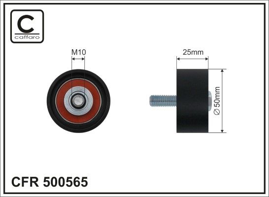CAFFARO 500565 Deflection/Guide Pulley, V-ribbed belt