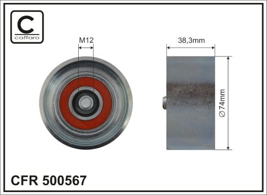 CAFFARO 500567 Tensioner Pulley, V-ribbed belt