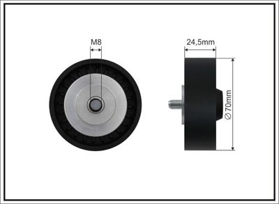 Tensioner Pulley, V-ribbed belt CAFFARO 500569