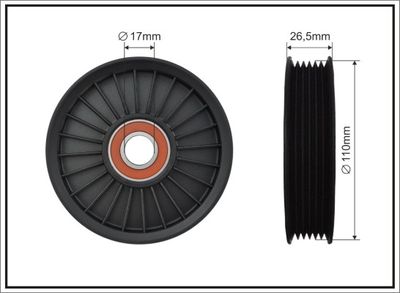 Deflection/Guide Pulley, V-ribbed belt CAFFARO 500572