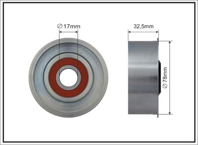 Tensioner Pulley, V-ribbed belt CAFFARO 500578
