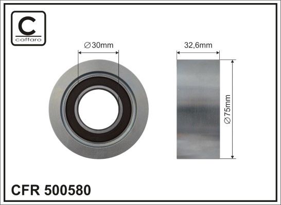 CAFFARO 500580 Tensioner Pulley, V-ribbed belt