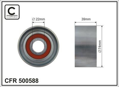 Tensioner Pulley, V-ribbed belt CAFFARO 500588