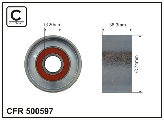 CAFFARO 500597 Tensioner Pulley, V-ribbed belt
