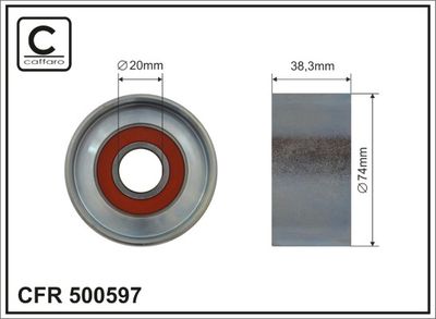 Tensioner Pulley, V-ribbed belt CAFFARO 500597