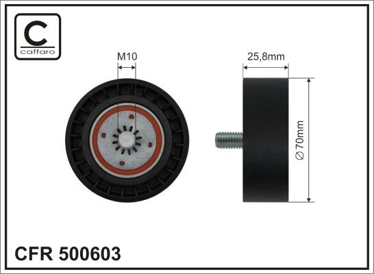 CAFFARO 500603 Deflection/Guide Pulley, V-ribbed belt