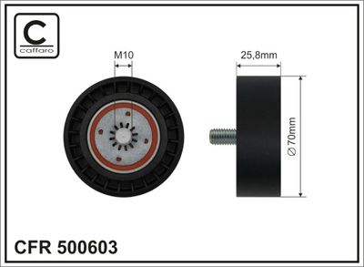 Deflection/Guide Pulley, V-ribbed belt CAFFARO 500603