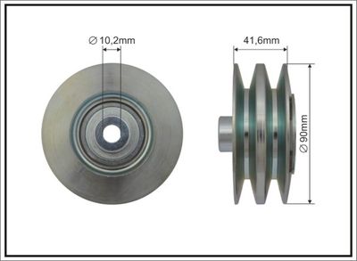 Deflection/Guide Pulley, V-ribbed belt CAFFARO 500607