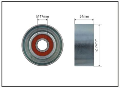 Tensioner Pulley, V-ribbed belt CAFFARO 500608
