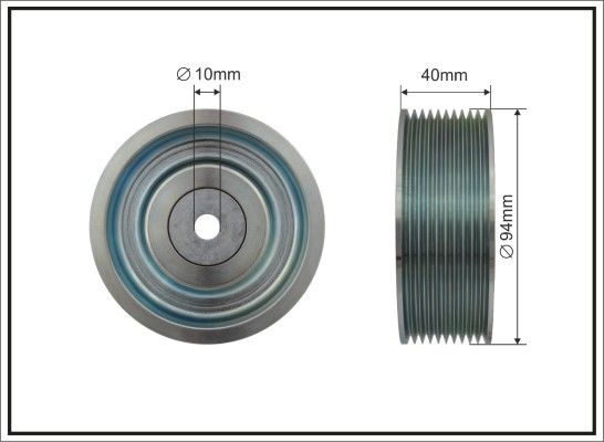 CAFFARO 500612 Deflection/Guide Pulley, V-ribbed belt