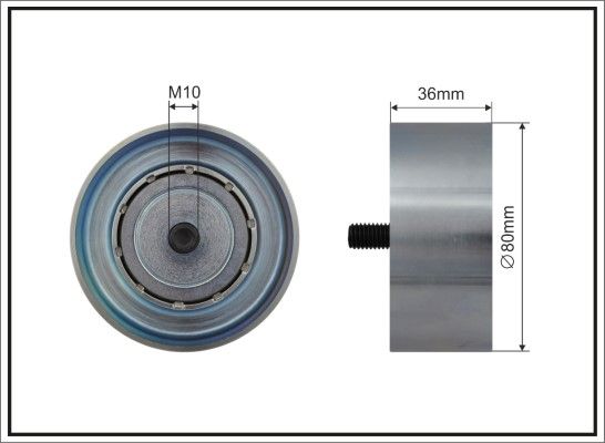 CAFFARO 500617 Tensioner Pulley, V-ribbed belt
