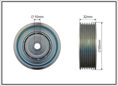 Tensioner Pulley, V-ribbed belt CAFFARO 500618
