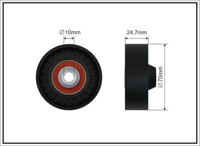 Deflection/Guide Pulley, V-ribbed belt CAFFARO 500619
