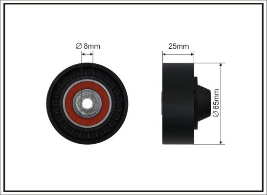 CAFFARO 500624 Deflection/Guide Pulley, V-ribbed belt
