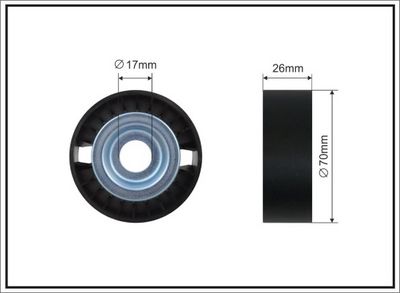 Tensioner Pulley, V-ribbed belt CAFFARO 500629 SC