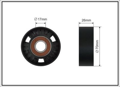 Tensioner Pulley, V-ribbed belt CAFFARO 500631 SC