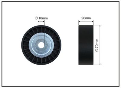 Deflection/Guide Pulley, V-ribbed belt CAFFARO 500644