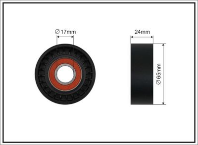 Tensioner Pulley, V-ribbed belt CAFFARO 500645