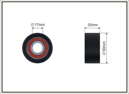 CAFFARO 500646 Deflection/Guide Pulley, V-ribbed belt