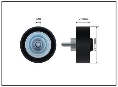 Deflection/Guide Pulley, V-ribbed belt CAFFARO 500647