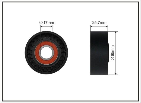 CAFFARO 500650 Tensioner Pulley, V-ribbed belt