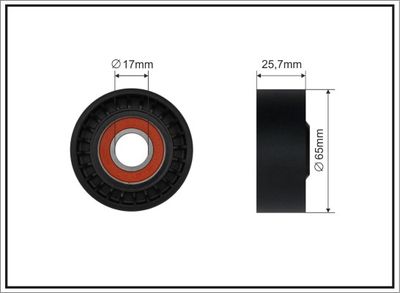 Tensioner Pulley, V-ribbed belt CAFFARO 500650