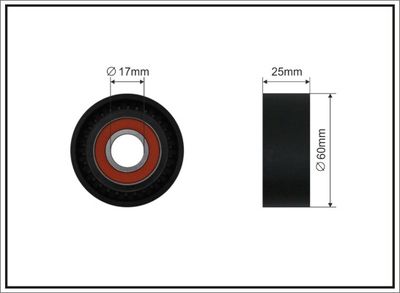 Tensioner Pulley, V-ribbed belt CAFFARO 500655
