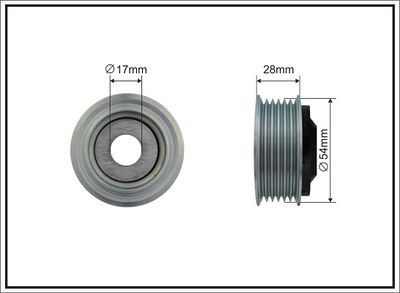 Deflection/Guide Pulley, V-ribbed belt CAFFARO 500662