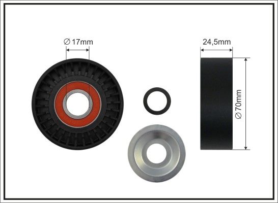 CAFFARO 500667 Tensioner Pulley, V-ribbed belt
