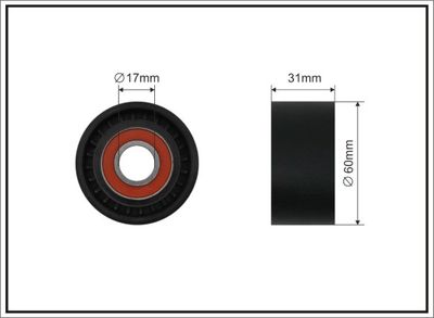 Tensioner Pulley, V-ribbed belt CAFFARO 500677