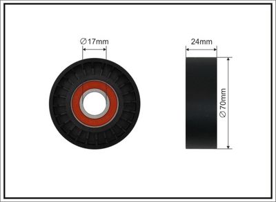 Tensioner Pulley, V-ribbed belt CAFFARO 500681