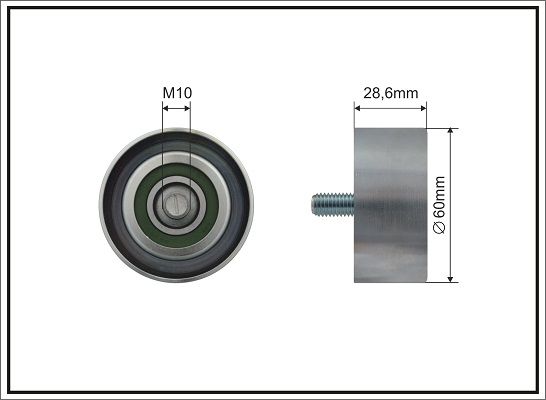 CAFFARO 500685 Deflection/Guide Pulley, V-ribbed belt