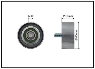 Deflection/Guide Pulley, V-ribbed belt CAFFARO 500685