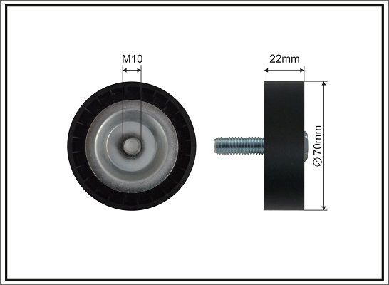 CAFFARO 500686 Deflection/Guide Pulley, V-ribbed belt