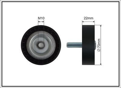 Deflection/Guide Pulley, V-ribbed belt CAFFARO 500686