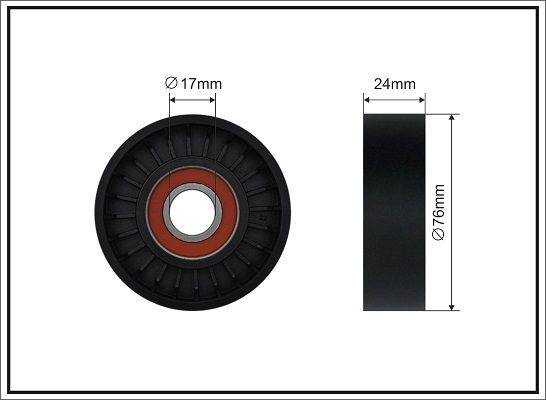 CAFFARO 500704 Tensioner Pulley, V-ribbed belt