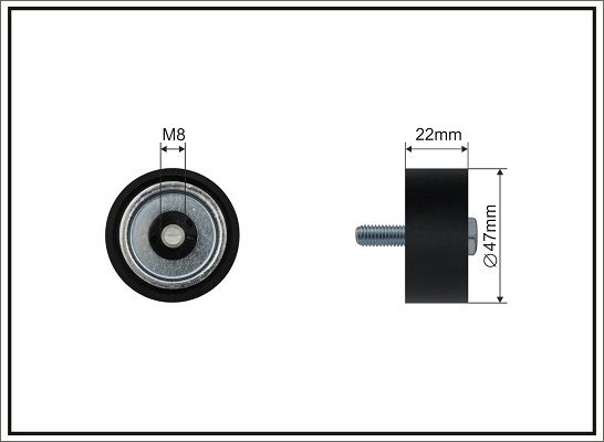 CAFFARO 500705 Deflection/Guide Pulley, V-ribbed belt