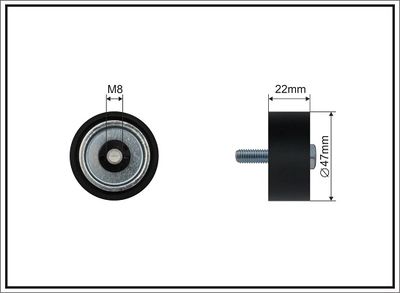 Deflection/Guide Pulley, V-ribbed belt CAFFARO 500705