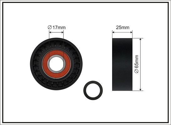 CAFFARO 500706 Tensioner Pulley, V-ribbed belt