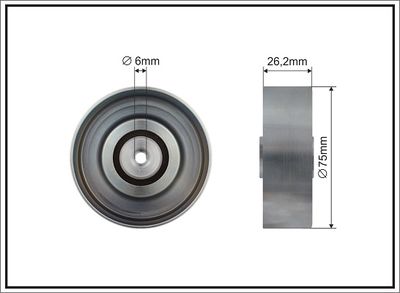 Deflection/Guide Pulley, V-ribbed belt CAFFARO 500708