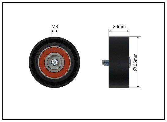 CAFFARO 500711 Deflection/Guide Pulley, V-ribbed belt