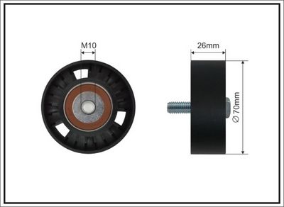 Deflection/Guide Pulley, V-ribbed belt CAFFARO 60-05 SC